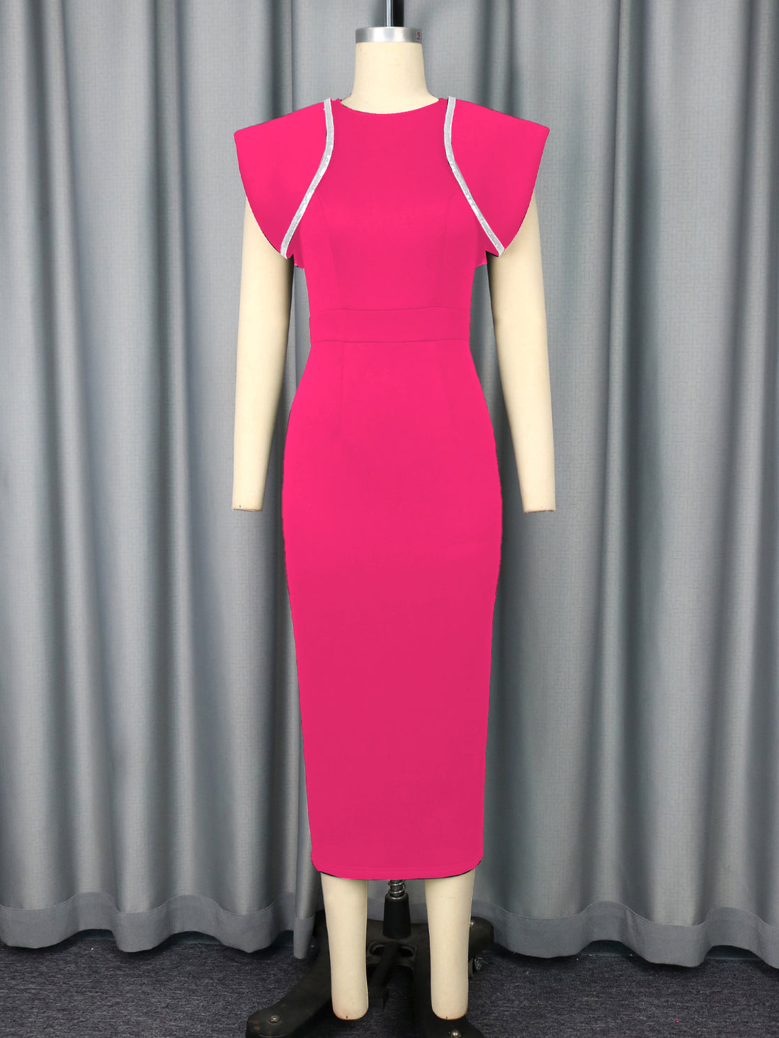 Damen figurbetontes Kleid mit dekorativen Rüschenträgern – Élara