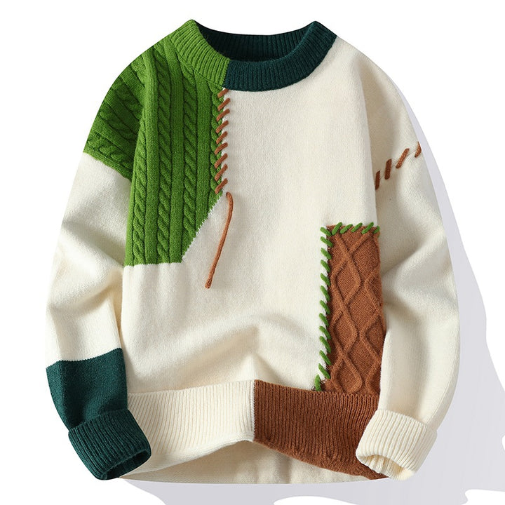 Unisex nan strukturierter Oversize-Strickpullover mit Zopfmuster und dekorativer Steppnaht Echo Archiv