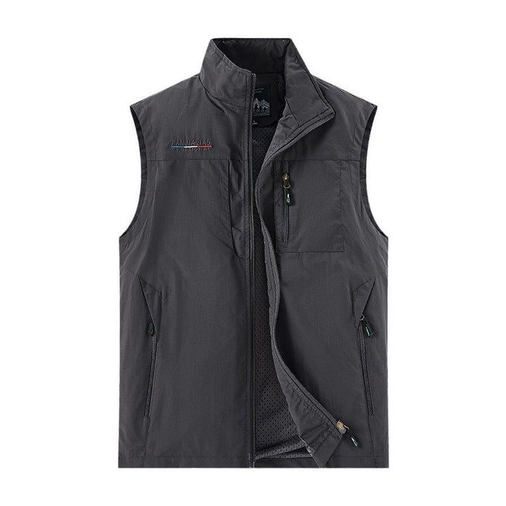 Herren Technische Outdoor-Weste mit atmungsaktivem Mesh-Futter, Reißverschlusstaschen & Stehkragen Echo Archiv