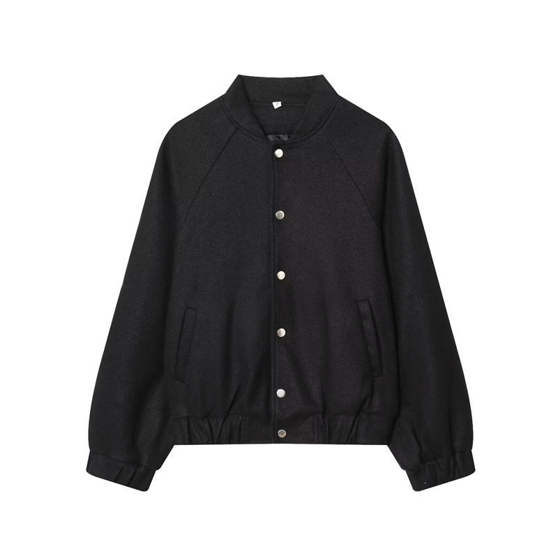 Damen Cropped Blousonjacke im Bomberstil mit Stehkragen, Druckknopfleiste und taillierendem Gummizug Echo Archiv