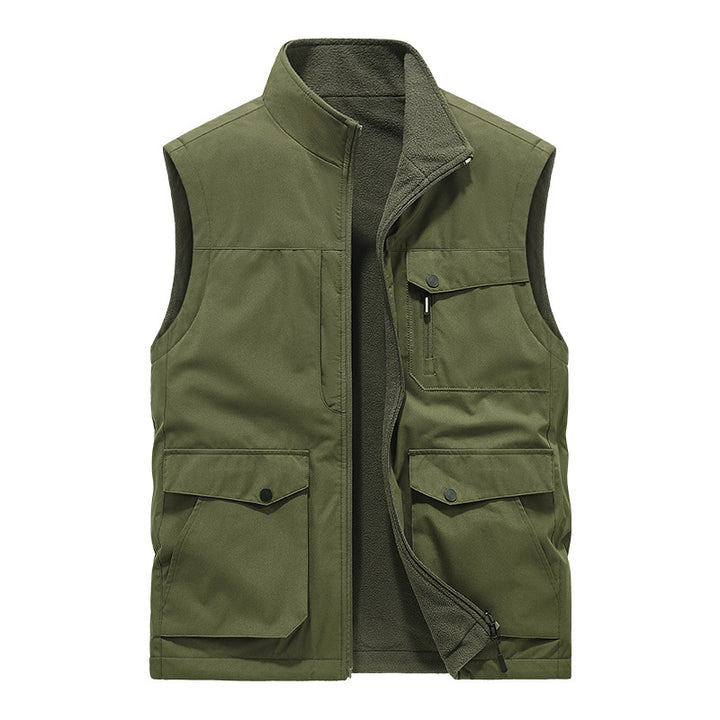Herren Multifunktionale Utility-Weste mit Fleece-Innenfutter und Mehrfach-Taschen Echoarchiv