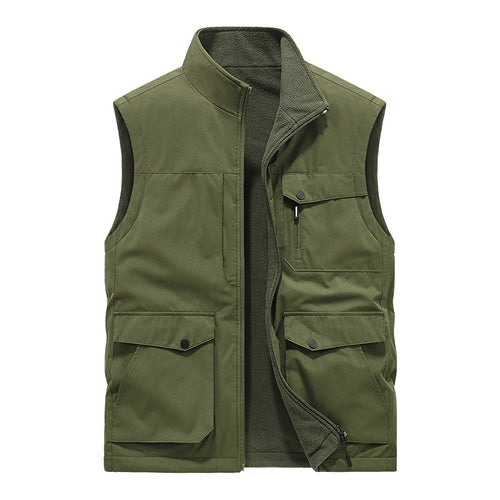 Herren Multifunktionale Utility-Weste mit Fleece-Innenfutter und Mehrfach-Taschen Echoarchiv