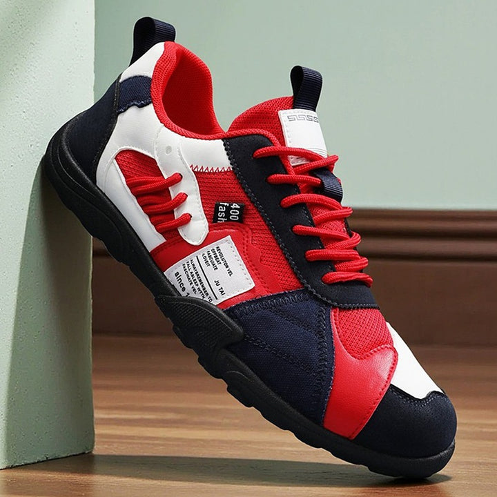 Herren sportiver Retro-Mesh-Ledermix Sneaker mit verstärkter Zehenkappe und griffiger Trailsohle – Norré