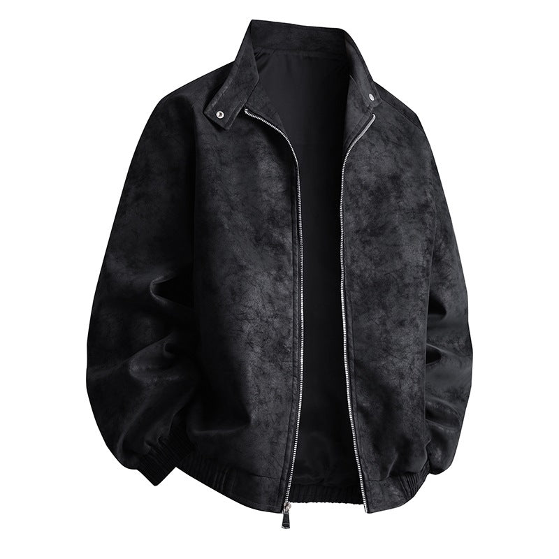 Herren stylische Kunstlederjacke im modernen Design und elastischen Bündchen Echoarchiv