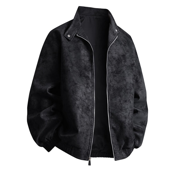 Herren stylische Kunstlederjacke im modernen Design und elastischen Bündchen Echoarchiv