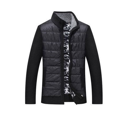 Herren modische Steppjacke mit Strickdetails und hohem Kragen Echoarchiv
