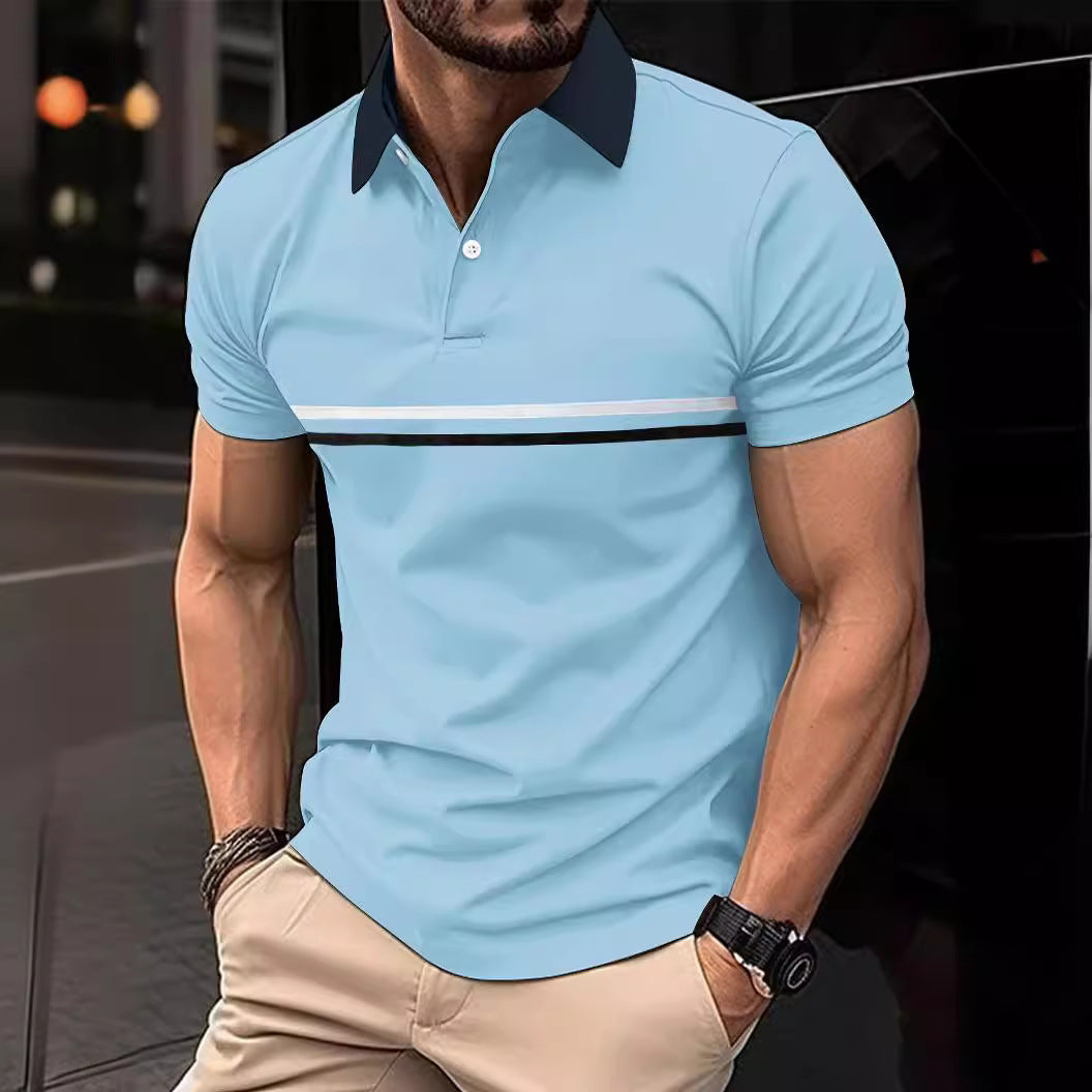 Herren Polohemd mit modischem Farbblockdesign und hochwertiger Stofftechnologie Echoarchiv