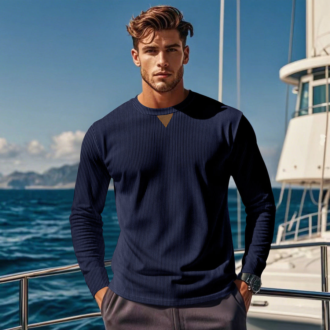 Herren Langarmshirt mit strukturiertem Rippdesign Echoarchiv