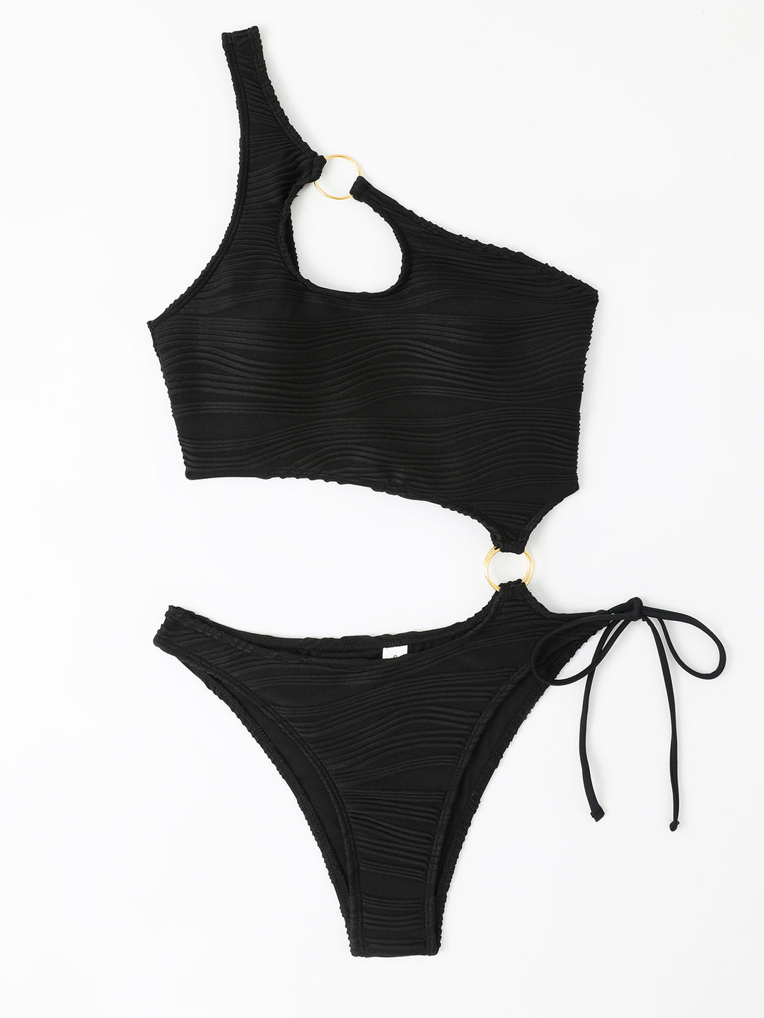 Damen Einteiler Badeanzug mit asymmetrischem Cut-Out und goldenen Akzenten Echo Archiv