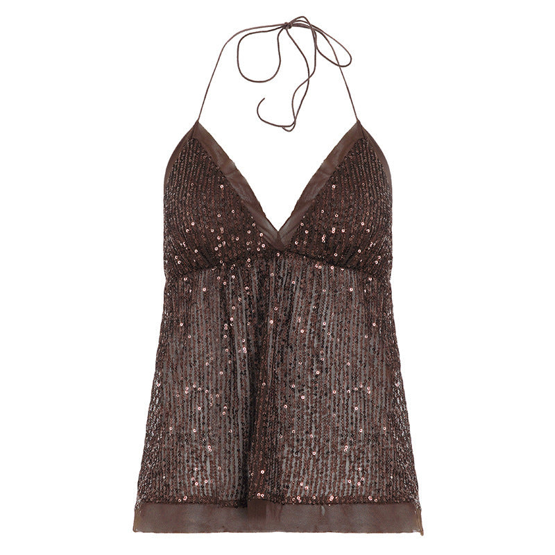 Damen glamouröses Top mit Paillettenverzierung Echo Archiv