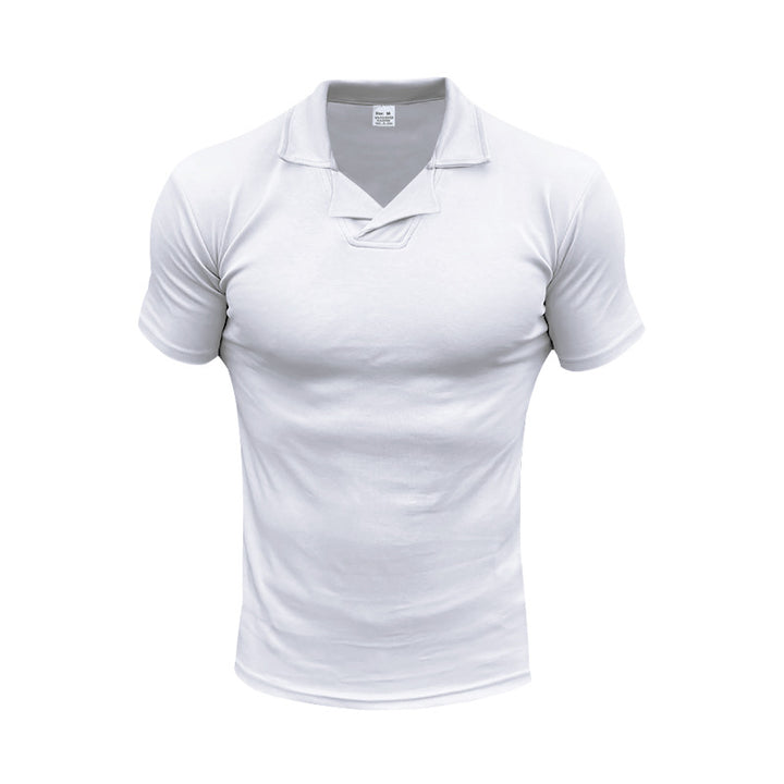 Herren Kurzarm Polo-Shirt mit modernem Stehkragen und atmungsaktivem Material Echoarchiv