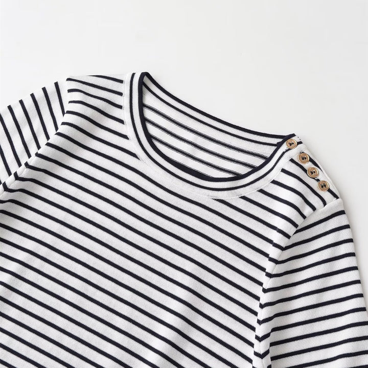 Damen gestreiftes T-Shirt mit kurzen Ärmeln Echo Archiv