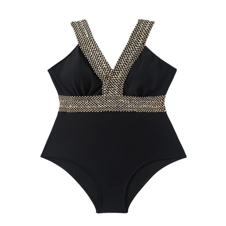 Damen Eleganter Badeanzug mit Goldverzierungen Echo Archiv