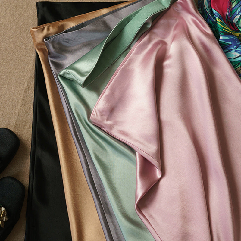 Damen Eleganter Satin-Midirock Echoarchiv