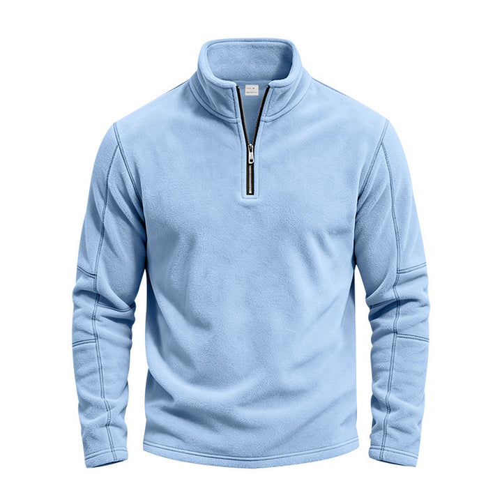 Herren Fleece-Pullover mit kurzem Reißverschluss und Stehkragen Echoarchiv