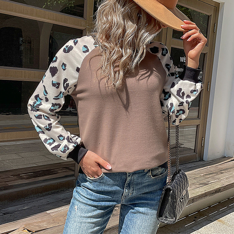 Damen Raglan-Pullover mit Leo-Jacquard-Ärmeln und feinem Rippstrick Echoarchiv