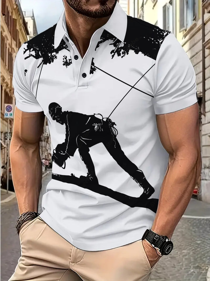 Herren Poloshirt mit kreativer Grafik Echoarchiv