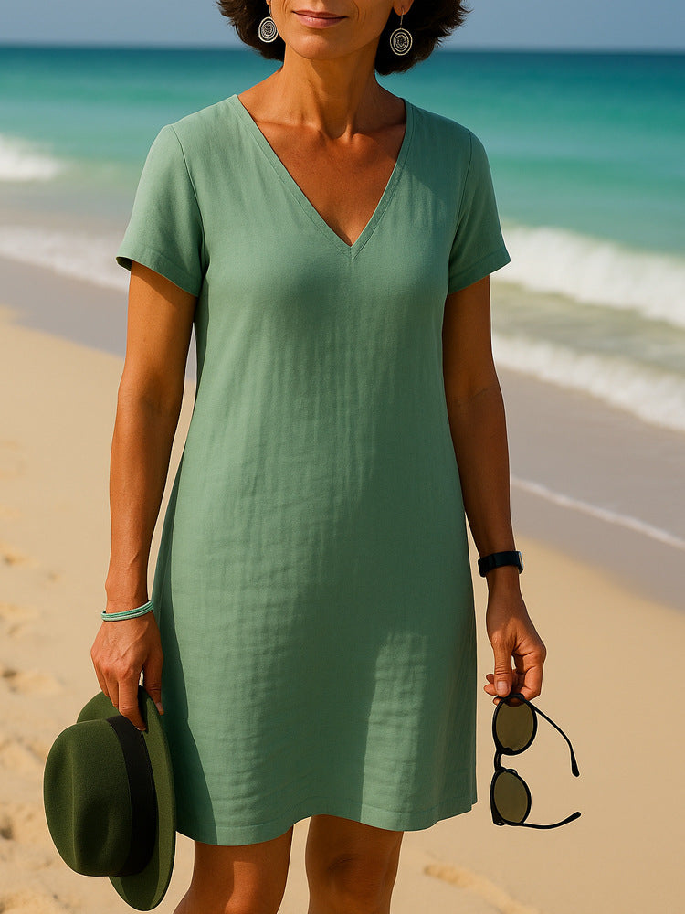 Damen Sommerliches V-Ausschnitt Kleid Echo Archiv