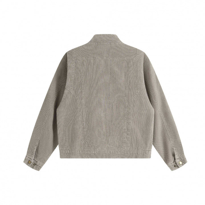 Unisex Cord-Boxy-Blouson mit Stehkragen, verdeckter Druckknopfleiste und aufgesetzten Schubtaschen Echo Archiv