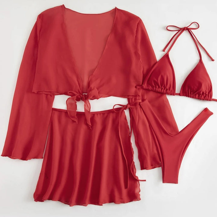 Damen Baumwoll Strandset mit lässigem Wickeldesign Echo Archiv