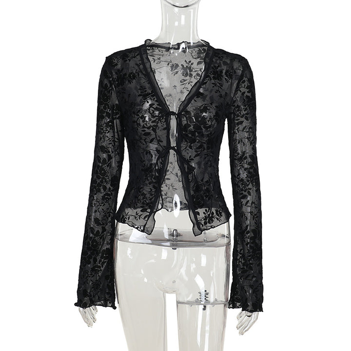 Damen Transparentes Spitzenoberteil mit floralem Design Echo Archiv