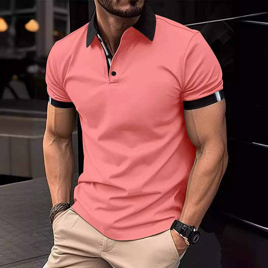 Herren Poloshirt mit modernem Kragen und farbigen Akzenten Echoarchiv