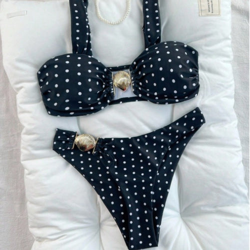Damen Bandeau-Bikini-Set mit Muschel-Detail Echo Archiv