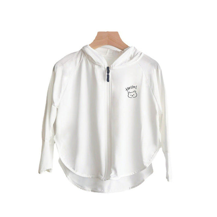 Damen leichte Sportjacke mit Kapuze und dezentem Motiv Echo Archiv