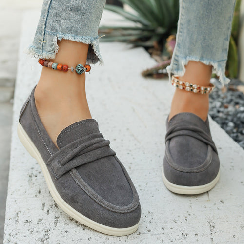 Damen nan elegante Wildlederoptik-Loafer mit gepolstertem Komfortfußbett Echo Archiv