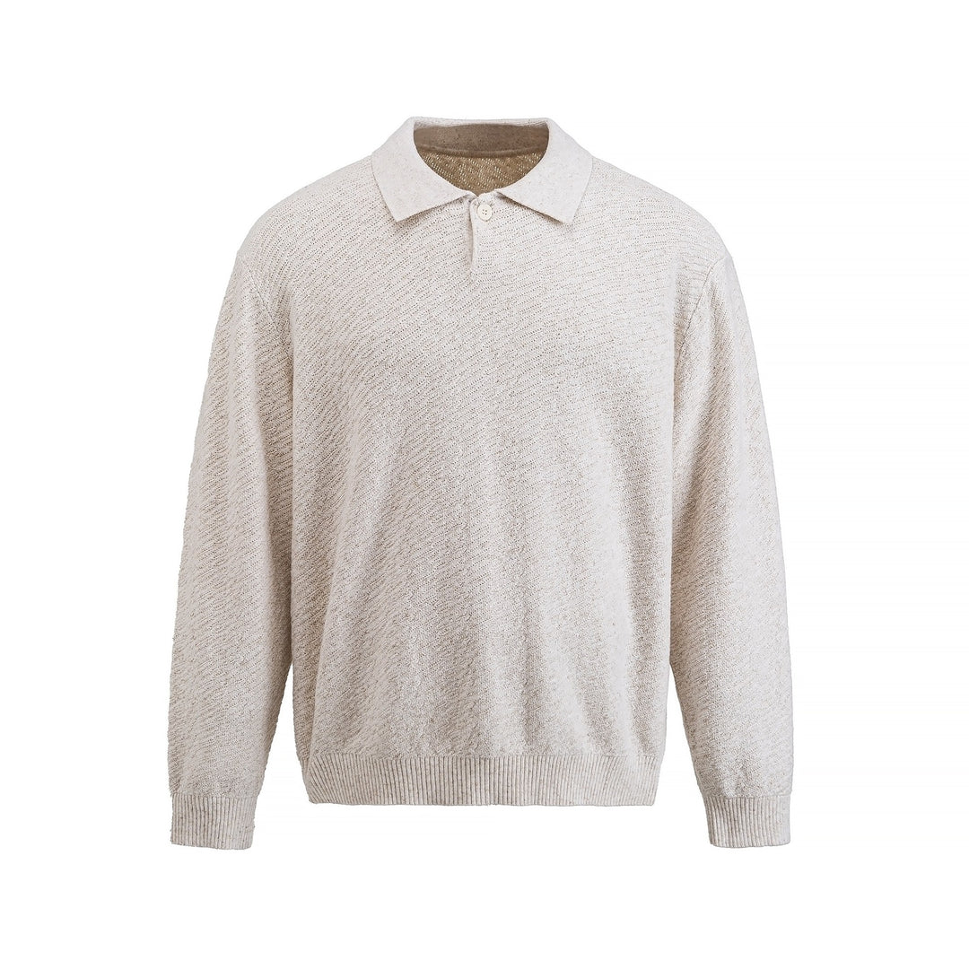 Herren Strick-Poloshirt mit strukturiertem Garn und relaxed Fit Echoarchiv