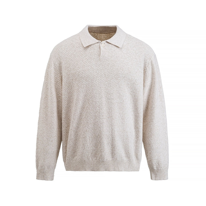 Herren Strick-Poloshirt mit strukturiertem Garn und relaxed Fit Echoarchiv