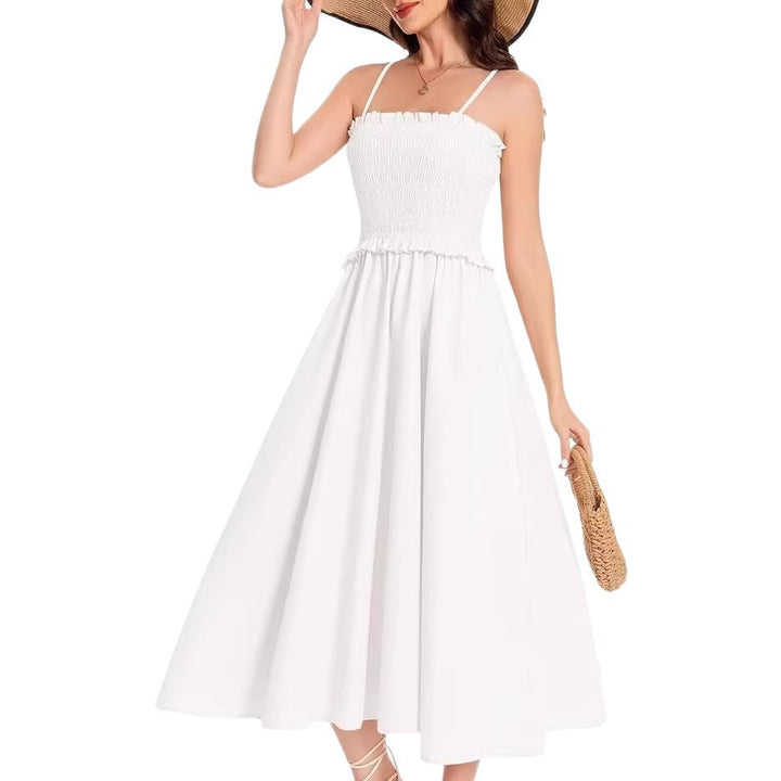 Damen Midi-Kleid mit elastischem Oberteil und weiten Rock Echo Archiv