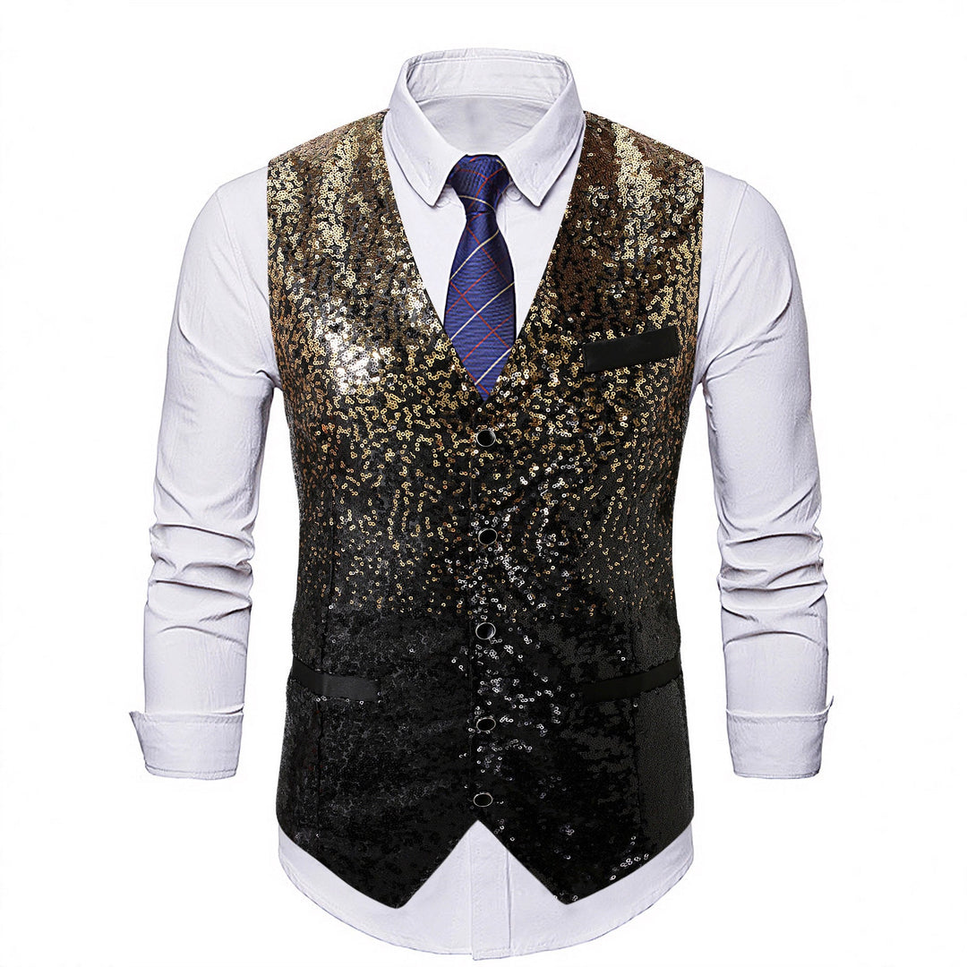 Herren Weste mit Schimmernden Pailletten & Auffälligem Look | Echoarchiv