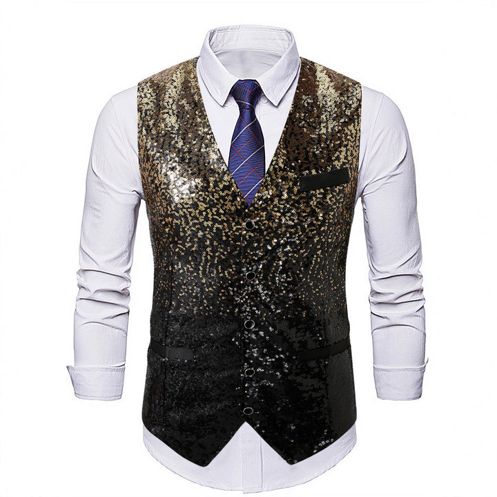 Herren Weste mit Schimmernden Pailletten & Auffälligem Look | Echoarchiv