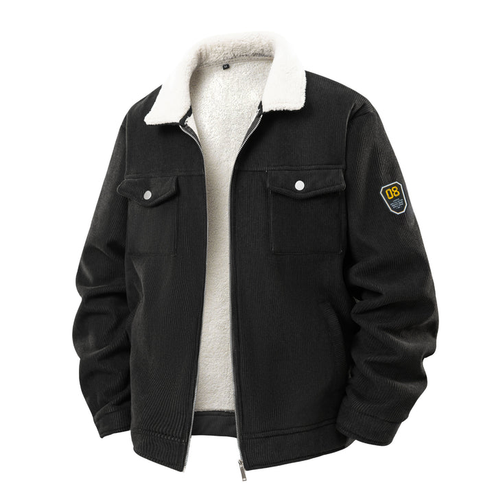Herren gefütterte Jacke mit Cordstruktur und praktischen Taschen Echoarchiv