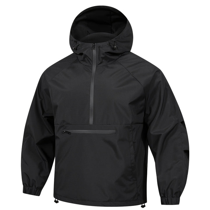 Herren Wind- und Wasserabweisende Anorak-Pulloverjacke mit Halbreißverschluss und Kängurutasche Echoarchiv