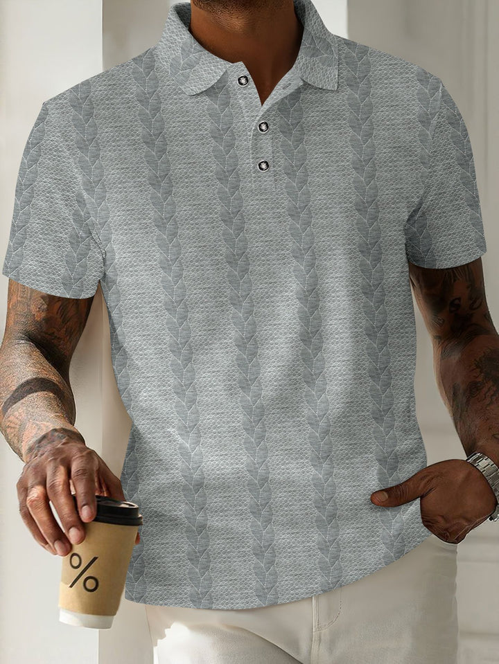 Herren Sportliches Poloshirt mit strukturiertem Muster Echoarchiv