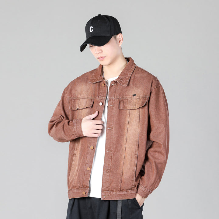 Herren modische Denimjacke mit funktionalen Taschen und lässigem Schnitt Echoarchiv