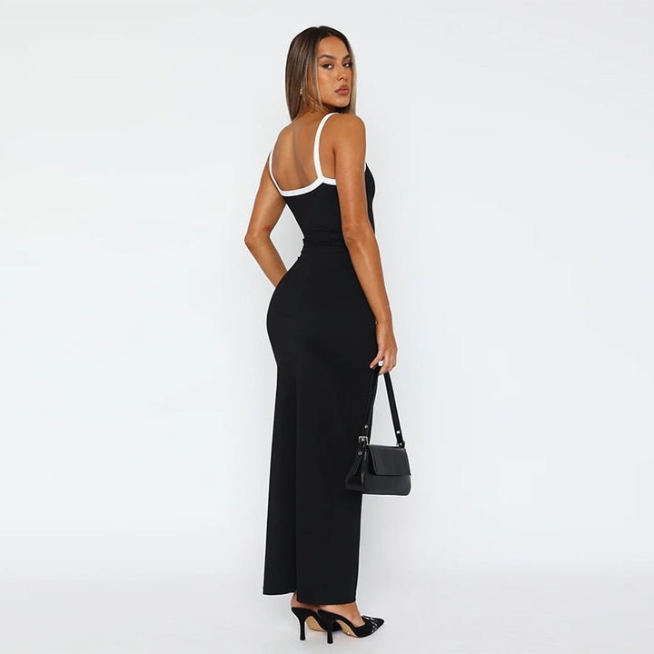 Damen Langärmliges Maxikleid mit elegantem Ausschnitt und figurbetonendem Schnitt Echo Archiv