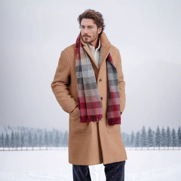 Herren eleganter Wollmantel mit doppelter Knopfreihe und praktischen Eingrifftaschen Echoarchiv