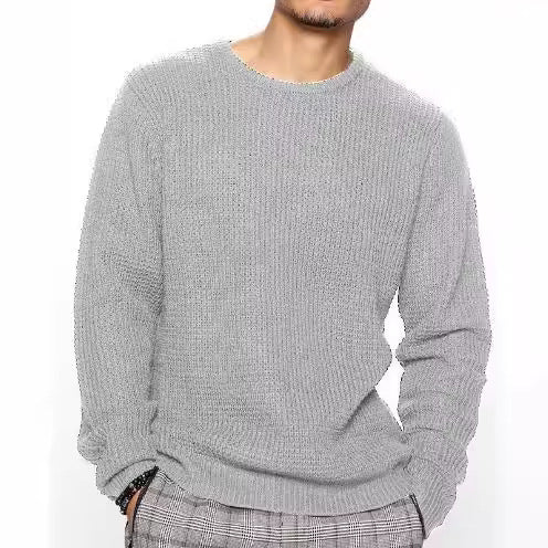 Herren Strukturierter Pullover mit Rundhalsausschnitt Echoarchiv