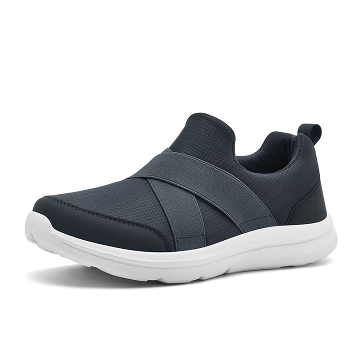 Damen nan elastischer Slip-On Komfort-Sneaker mit atmungsaktivem Strickoberteil, gekreuzten Stretchriemen und dämpfender EVA-Sohle Echo Archiv