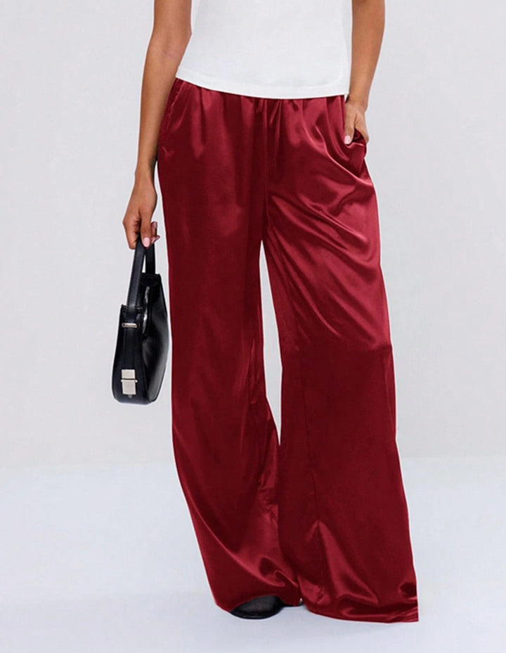 Damen Satin-Hose mit weitem Bein und elastischem Bund Echo Archiv