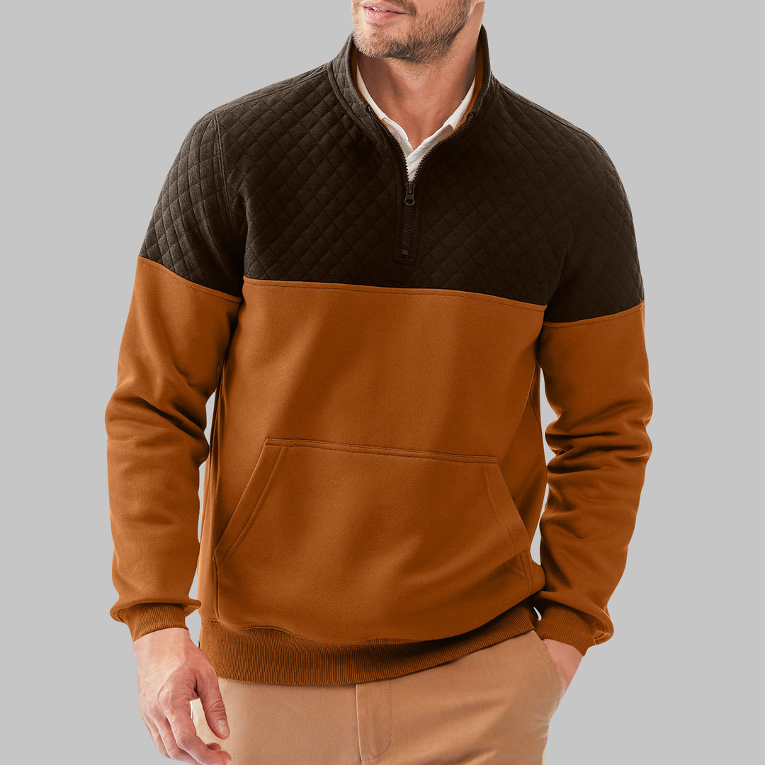 Herren Sportiver Pullover mit Stehkragen und Taschen Echoarchiv