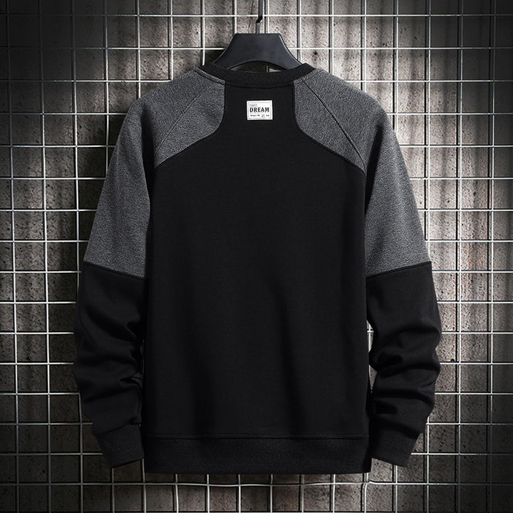 Herren modischer Sweatshirt mit Kontrastärmel Hedi-Mode