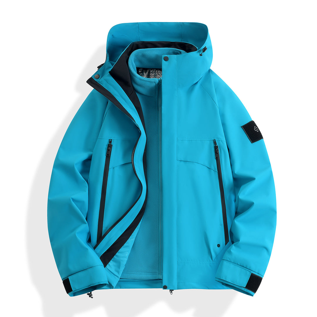Damen wasserdichter modularer Parka mit abnehmbarer Fleece-Innenjacke und technischer Kapuze Echo Archiv