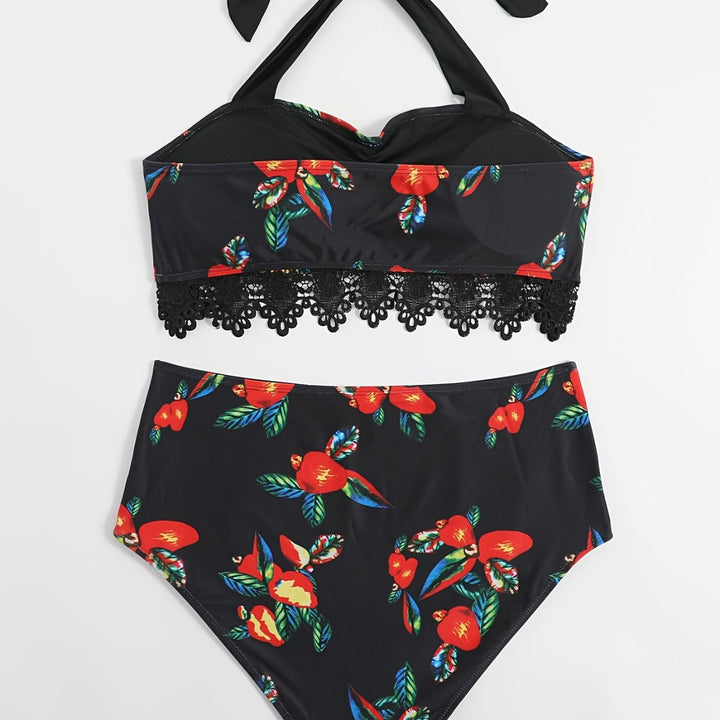 Damen Zweiteiliges Badeanzug-Set mit floralem Design Echo Archiv