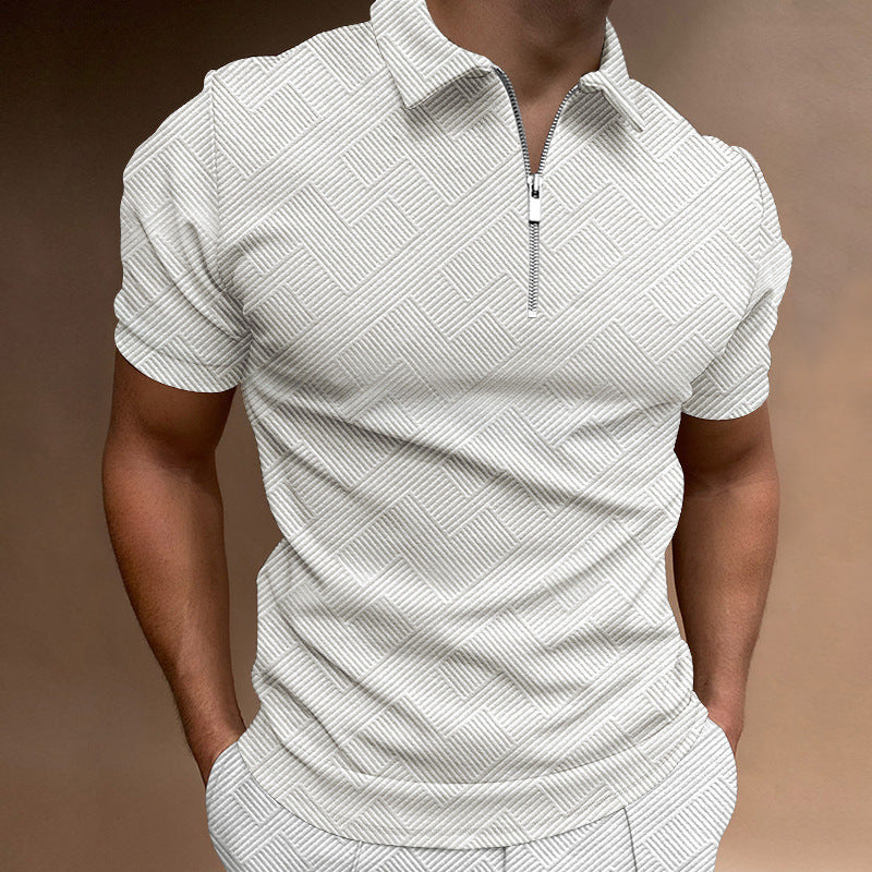 Herren Kurzarm Poloshirt mit leichtem Stehkragen Echoarchiv