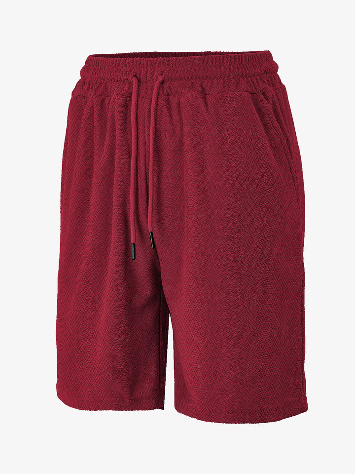 Herren nan Frottee-Shorts mit Fischgrätstruktur, elastischem Kordelbund und Seitentaschen Echo Archiv