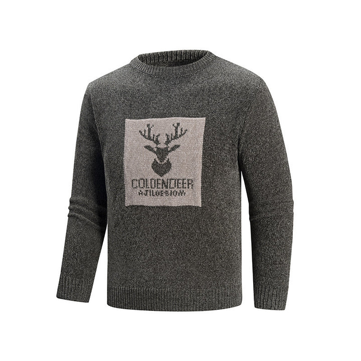 Herren Rundhalspullover mit kreativem Grafikdesign Echoarchiv